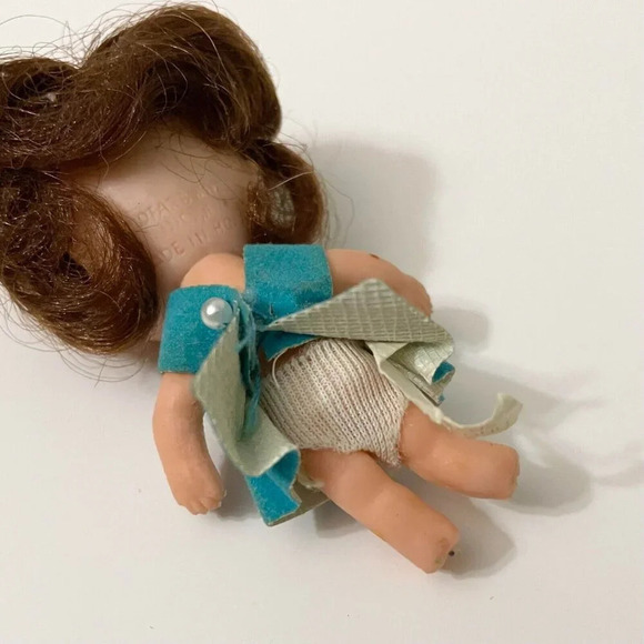 Vtg Gold Farb Novelty Doll Liddle Kiddle Kiddles Clone Flaws 2.5 Inch Tall - Picture 10 of 13